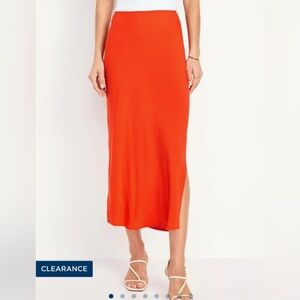 Old navy XS PETITE Orange Red Women's midi Slip Skirt